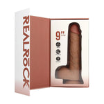Vibrator realist RealRock cu scrot, culoarea pielii, 25 cm