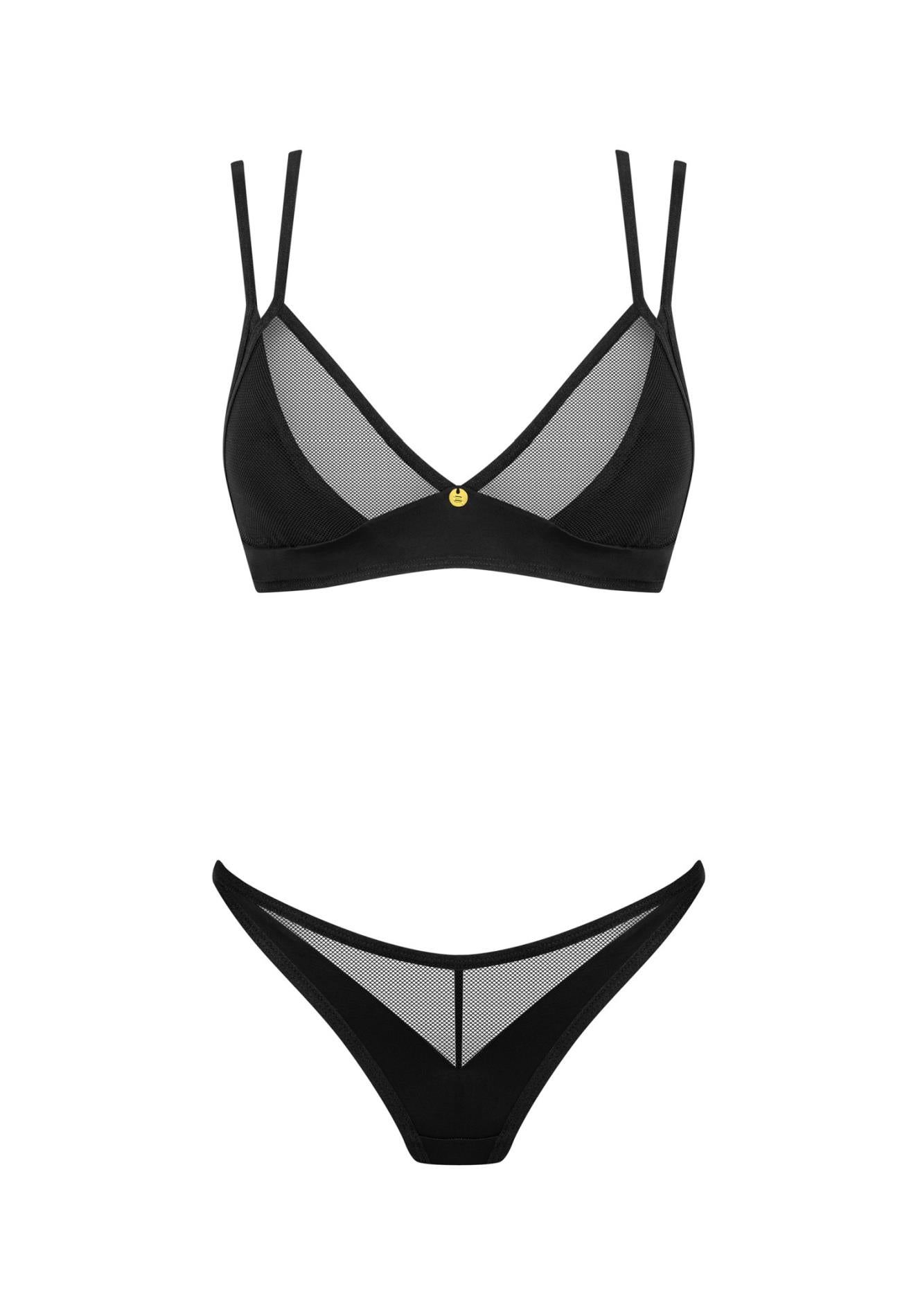 Set lenjerie intimă Obsessive Nesari, două piese, negru, M/L