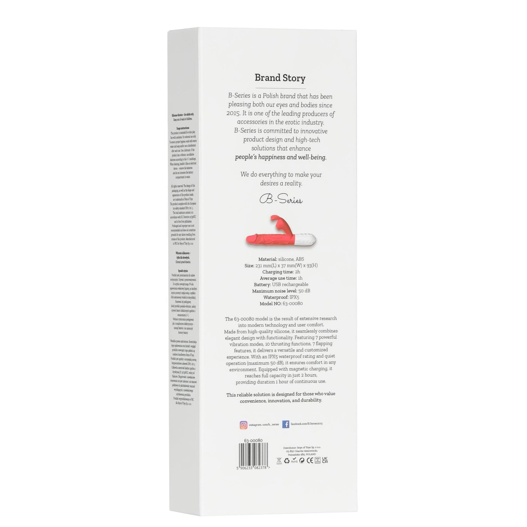 Vibrator din silicon Fox seria B, 7 vibrații, 10 mișcări, 7 timpi