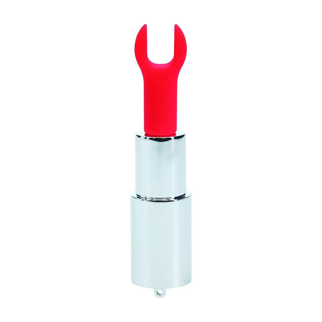Vibrator mini ruj Loveline verde cu 4 vârfuri USB