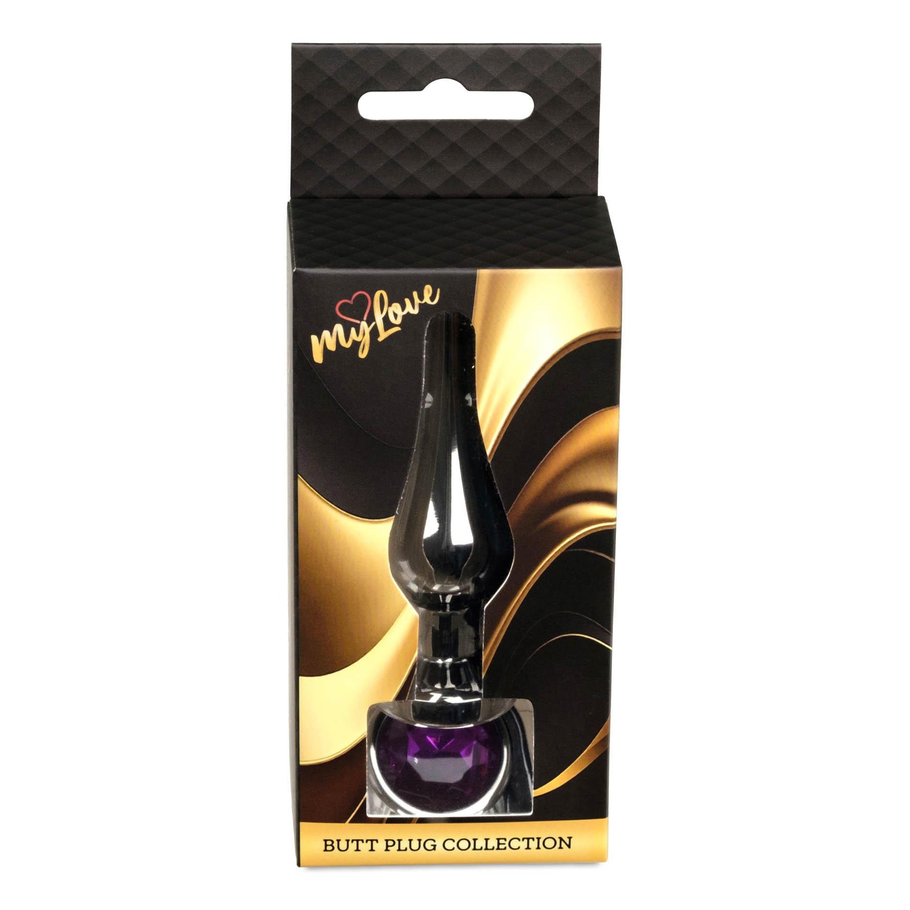 Dop anal din oțel MyLove Toys, violet, 9,5 cm