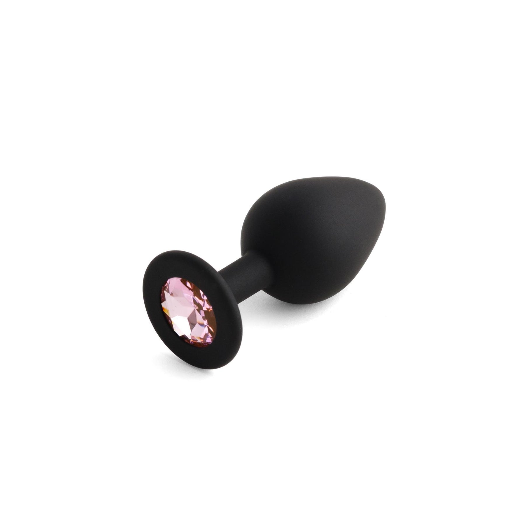 Set de dopuri anale din silicon HeavyFun, negre, cu cristale roz