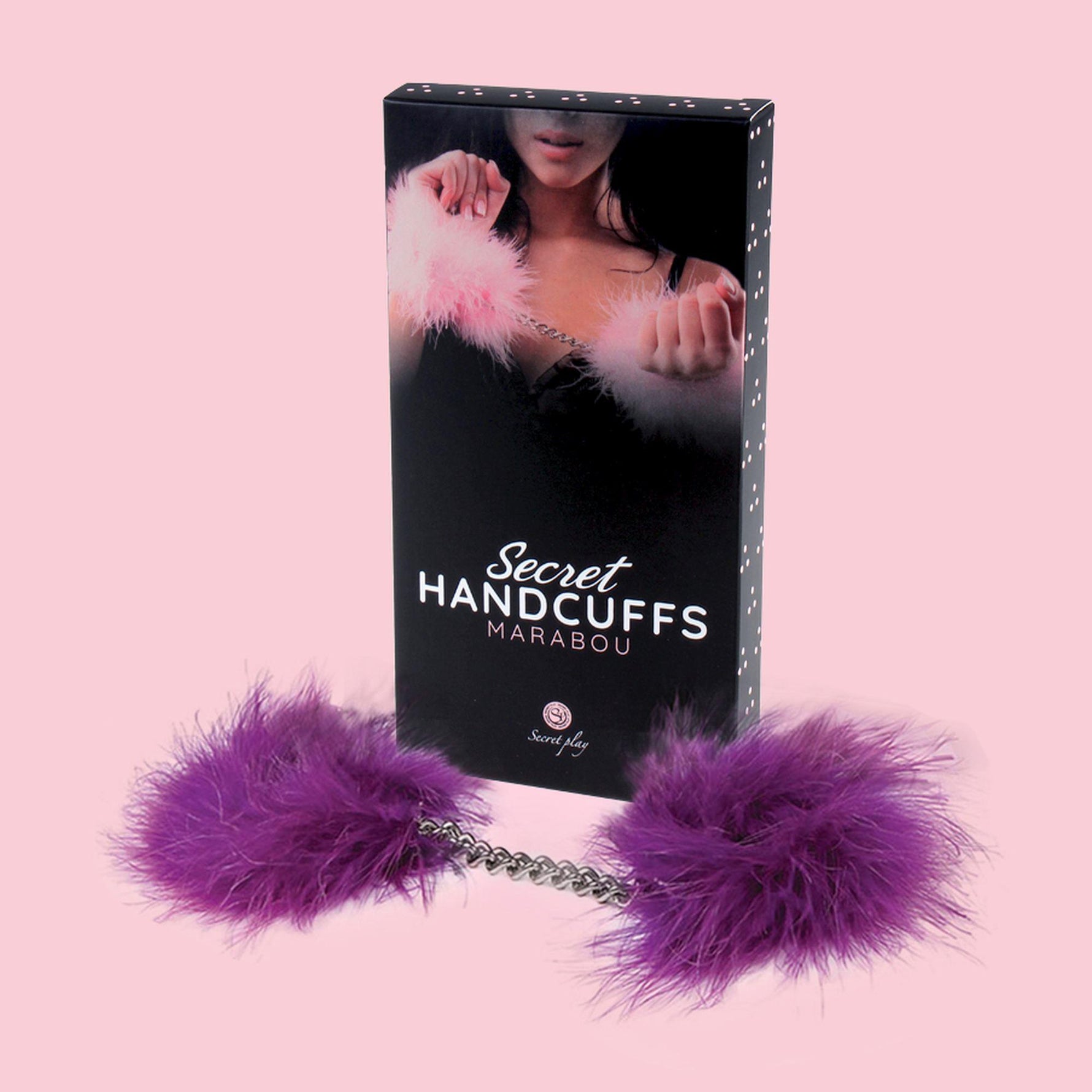 Cătușe Secret Play cu model Marabou violet