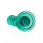 Dildo realist cu gel și ventuză, transparent, RealRock, 14,5 cm