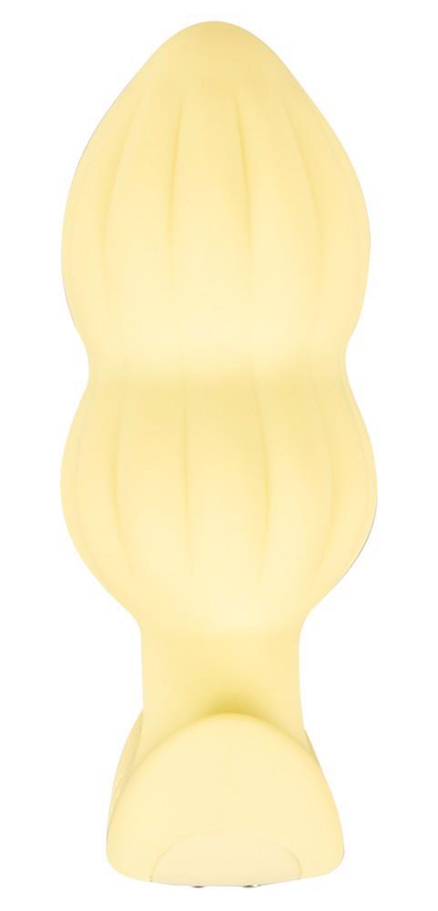 Plug vibrant Cuties din silicon galben, 7 moduri, USB, 8 cm