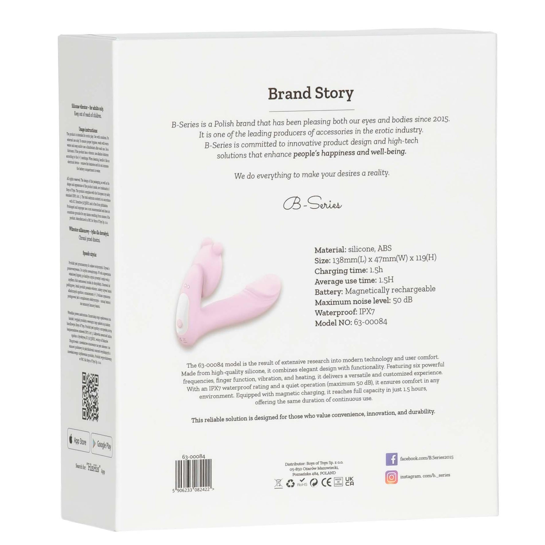 Vibrator Fox din silicon încălzit cu aplicație, 14 cm, cu funcție pentru degete