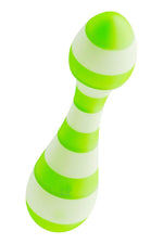 Vibrator cu baghetă Glitz Green Girl, verde, USB, 14,5 cm