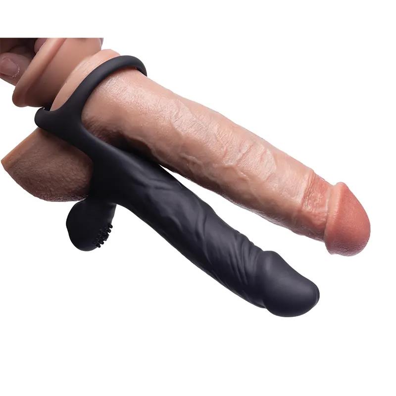 Dildo vibrant cu penetrare dublă USB Fantasy Hephaestus 19,5 cm