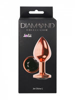 Plug anal metalic Diamond Shine, L, auriu-roz, 8,3 cm