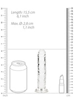 Dildo realist RealRock transparent cu ventuză 14,5 cm
