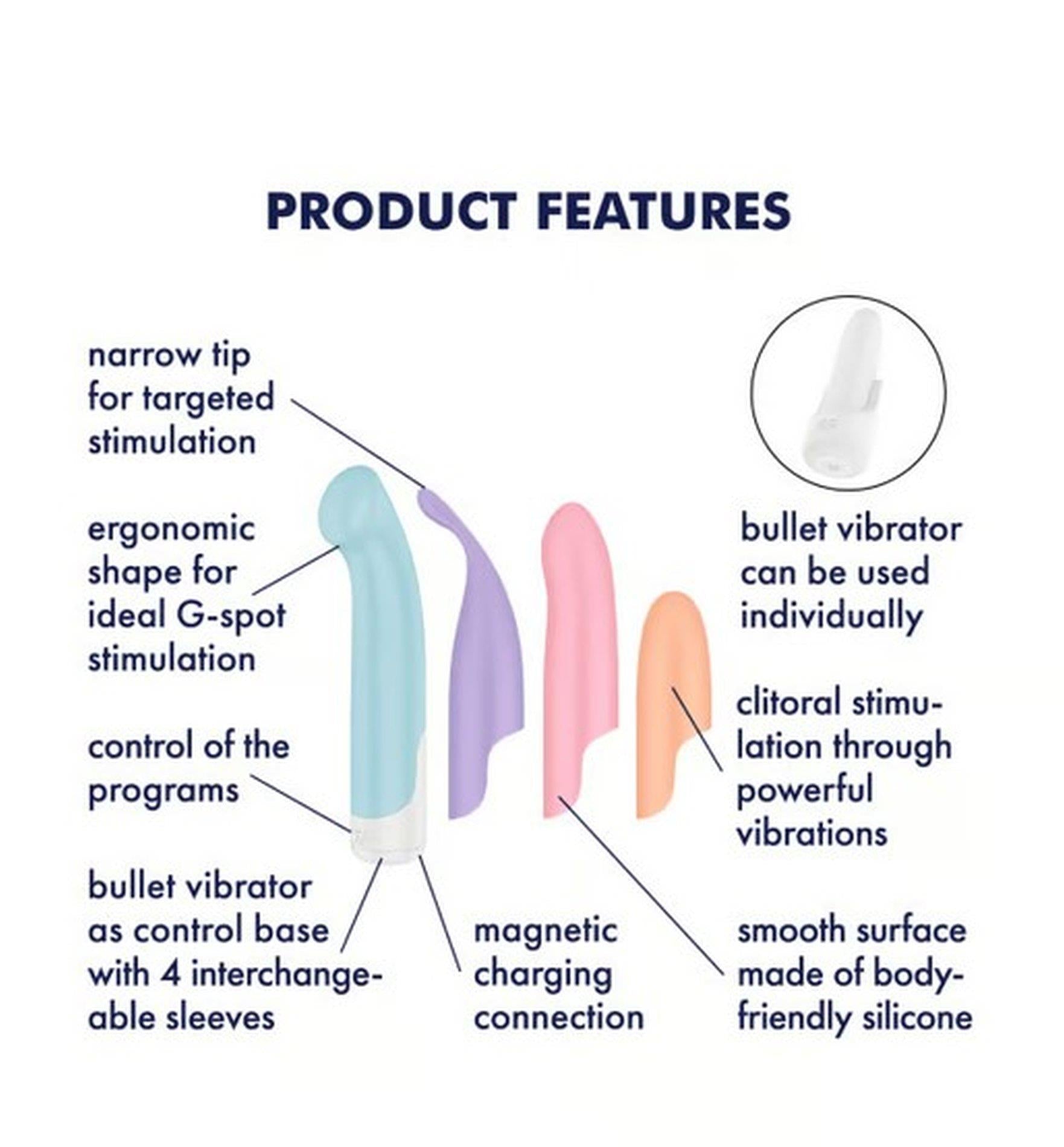Set vibratoare Satisfyer Playful Four din silicon, impermeabile, cu USB