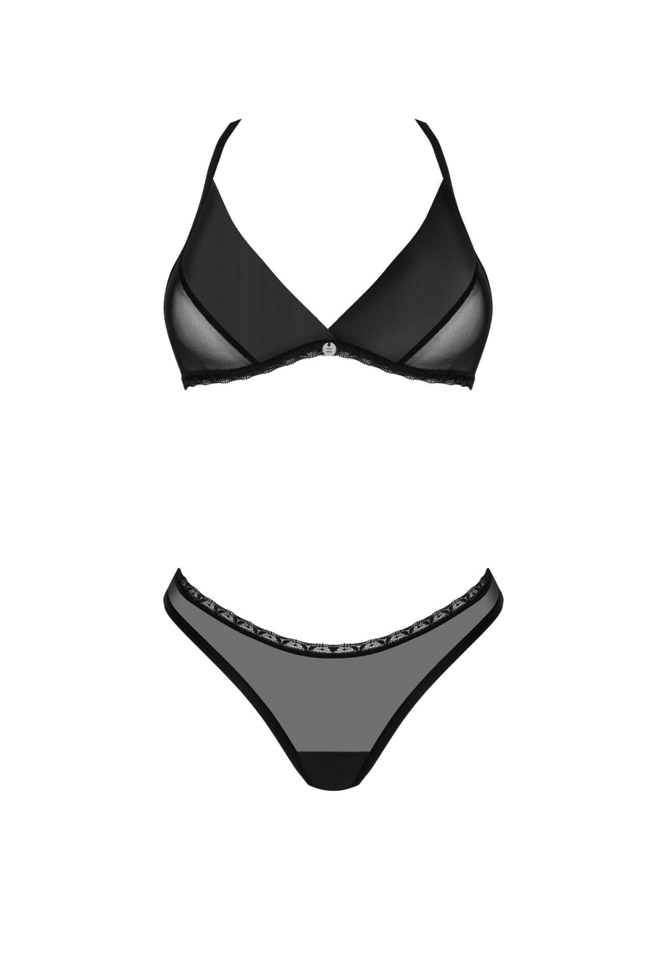 Set lenjerie intimă neagră transparentă Latinesa Obsessive XS/S