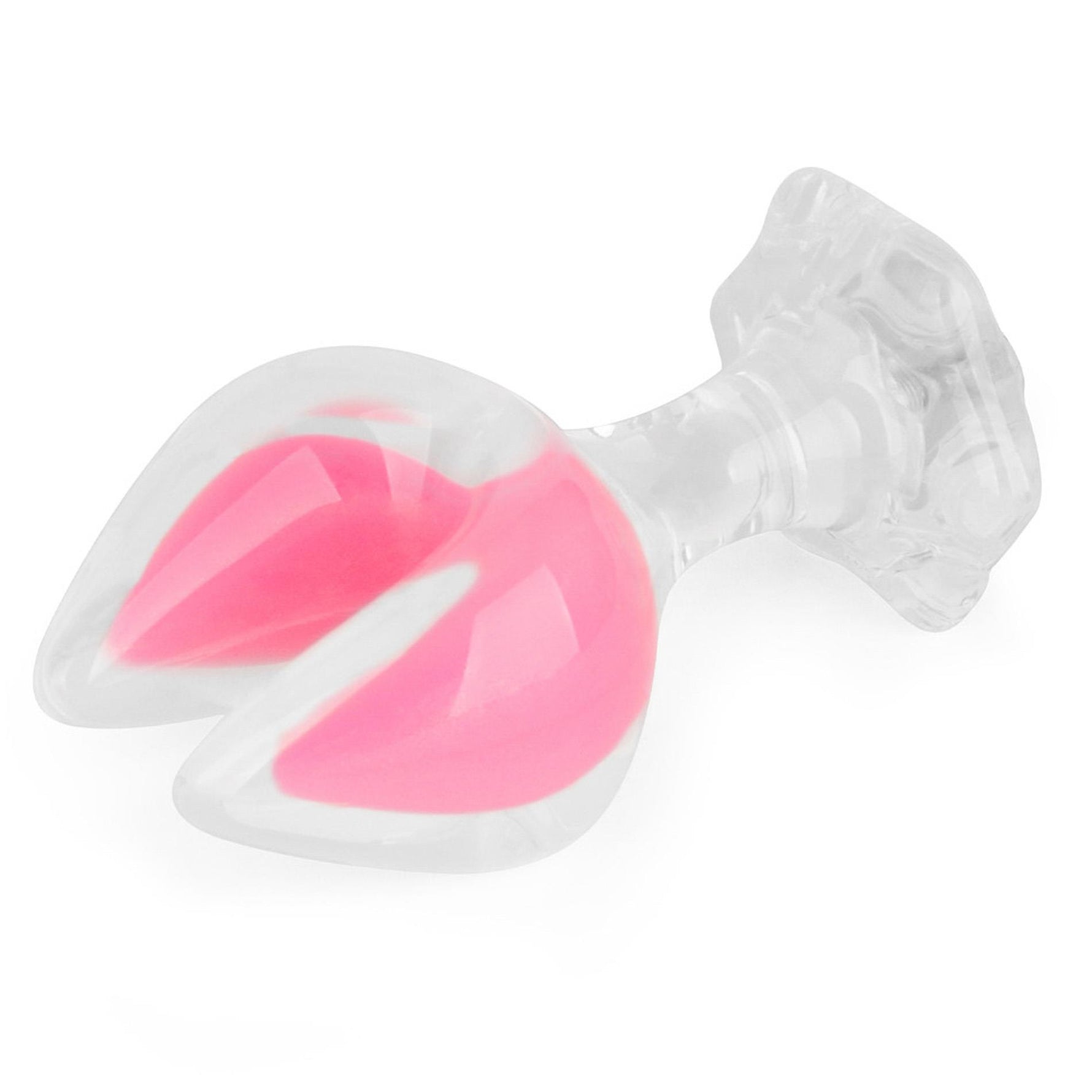 Plug anal Gemoria din silicon cu semilună dublă, roz strălucitor