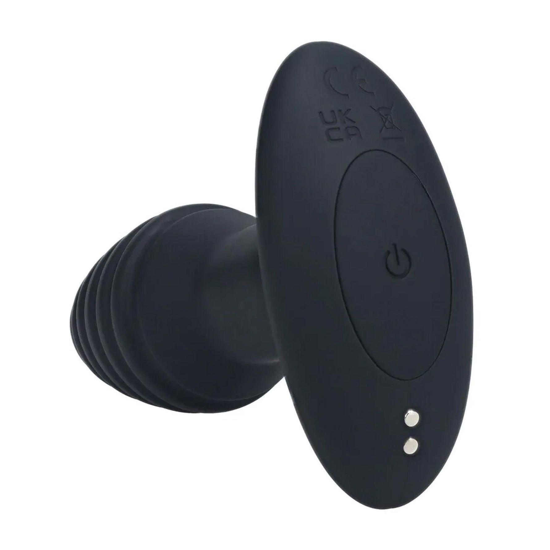 Plug anal rotativ vibrant Levelz, cu nervuri, silicon, negru, 12,5 cm