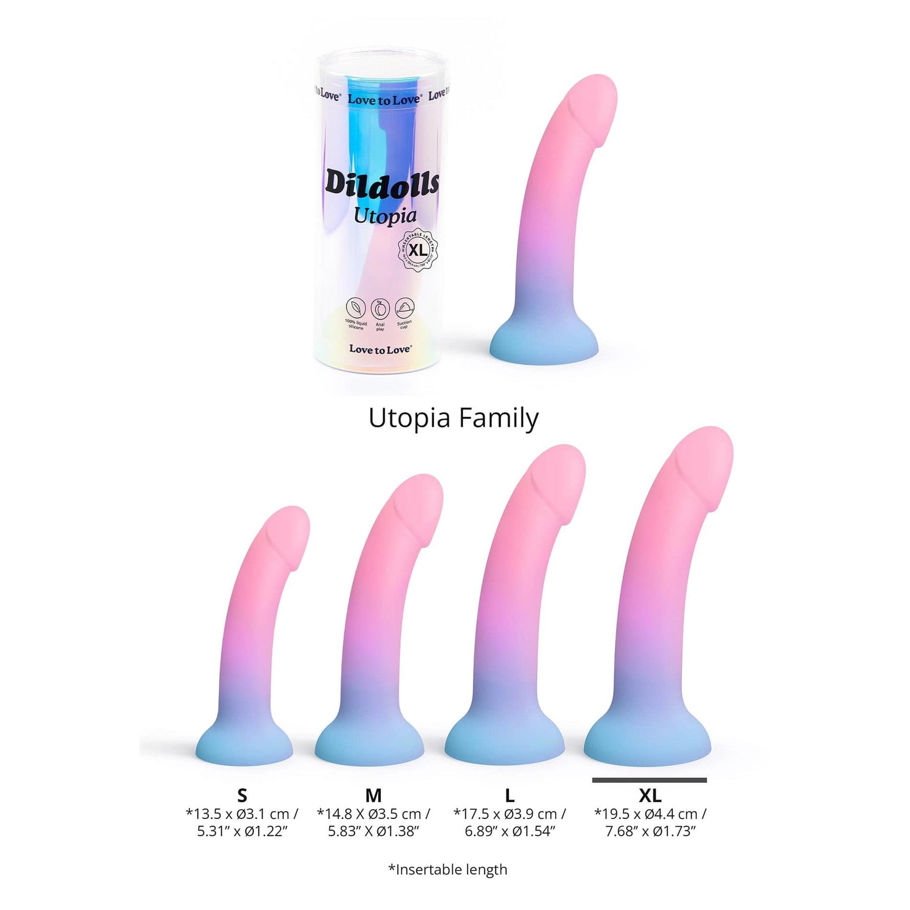 Dildol Love to Love Dildolls Utopia XL din silicon 21 cm