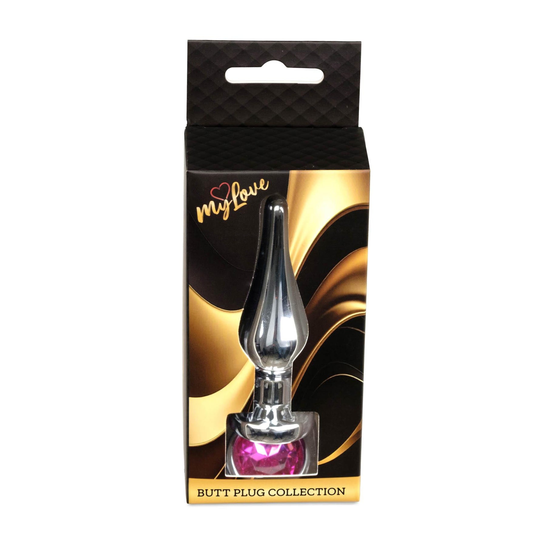 Bijuterii anale din argint MyLove Toys cu diamant roz 9,5 cm