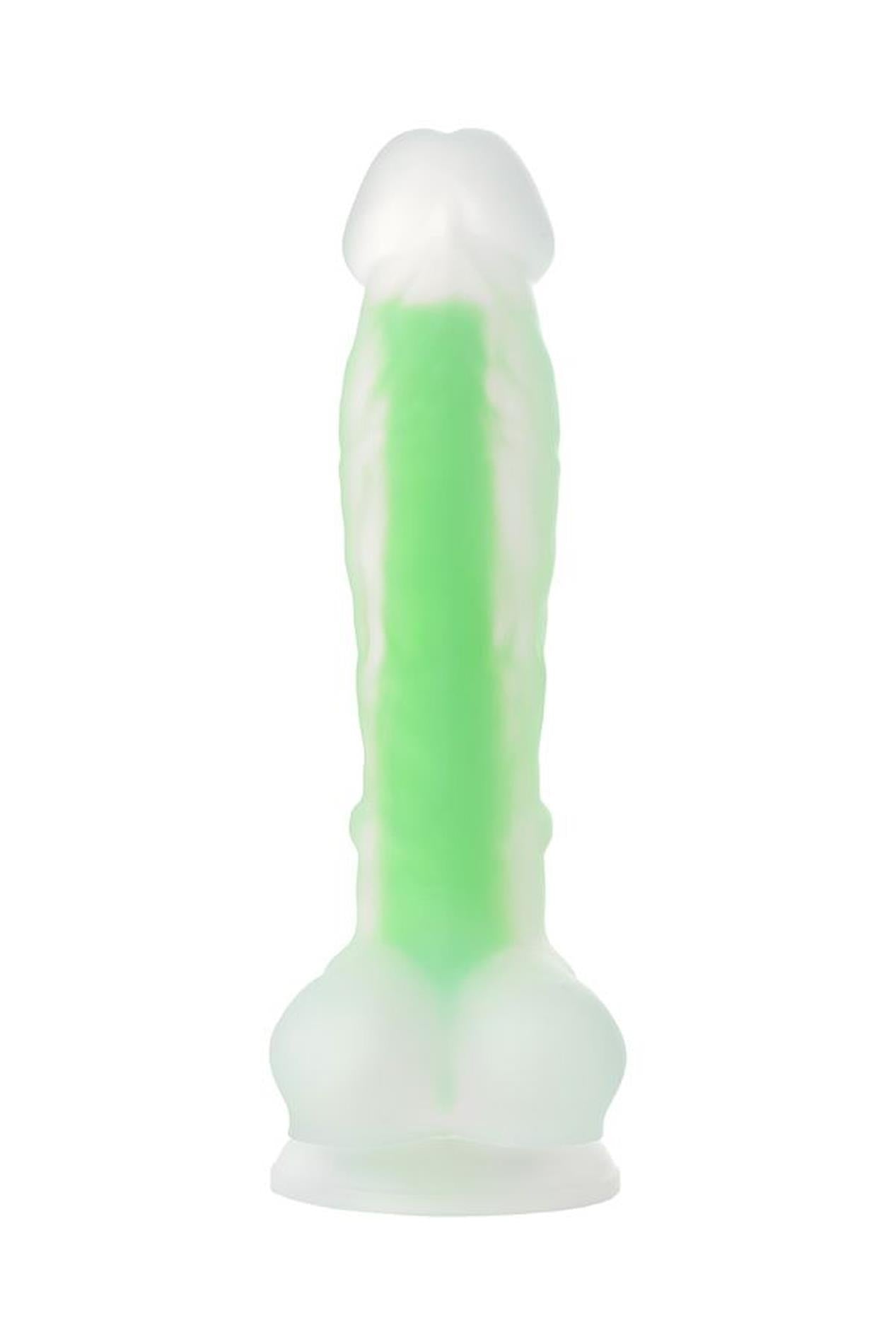 Dildo cu gel verde strălucitor 13cm Beyond de la Toyfa