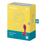 Vibrator anal Satisfyer Backdoor Lover, silicon roșu, USB, 11 cm