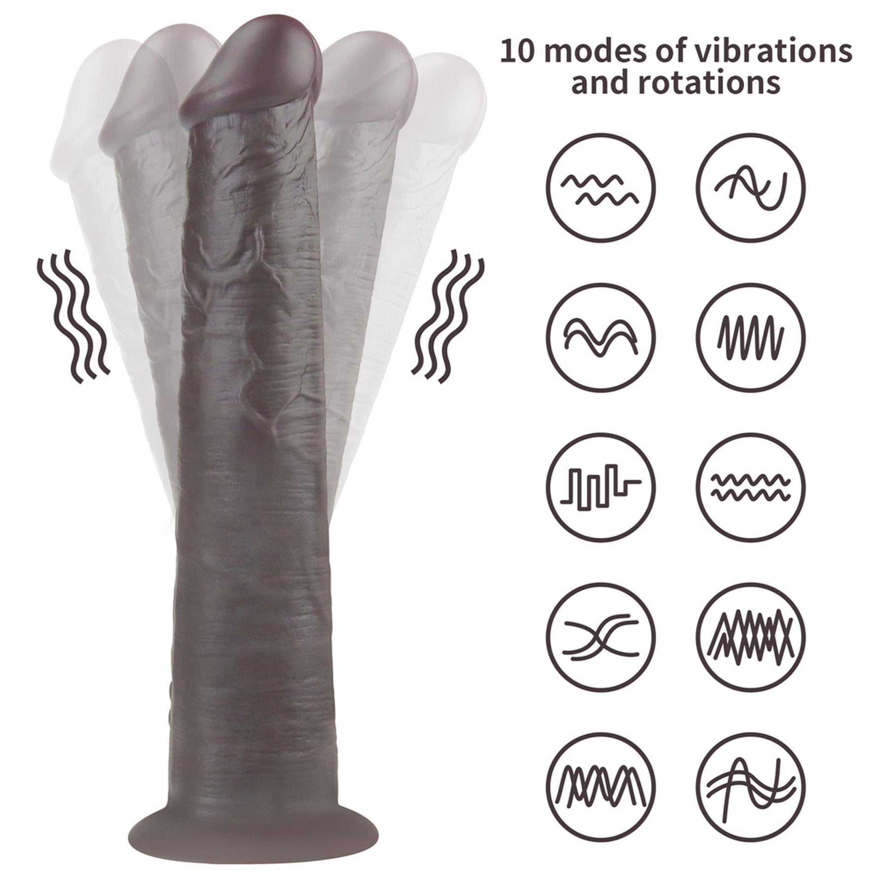 Dildo realist Lovetoy, silicon dublu strat, 25 cm, rotativ, cu telecomandă