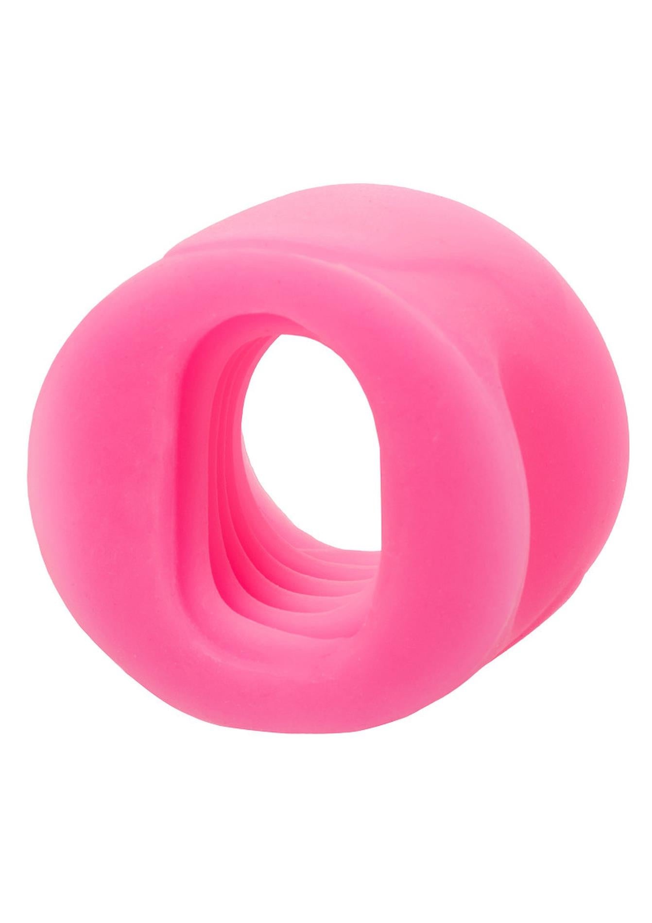 Inel pentru penis din silicon Calexotics Slop Top Filthy Luv, roz