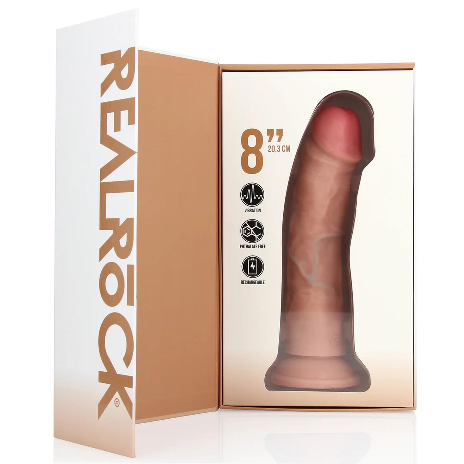 Vibrator realist RealRock curbat 20 5 cm culoarea pielii