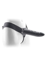 Proteză vibratoare Real Rapture cu strap-on, neagră, 22,5 cm