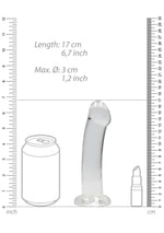 Dildo RealRock transparent, nerealist, cu ventuză, 17 cm