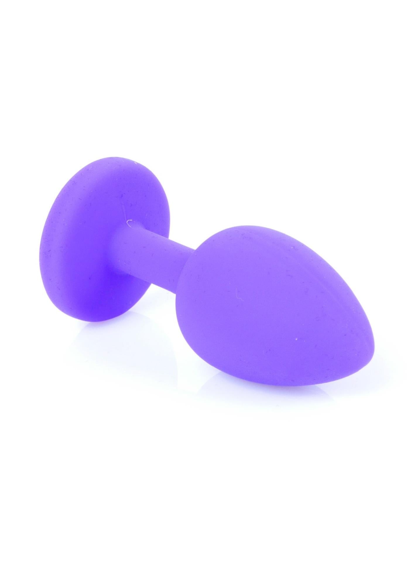Bijuterii anale din silicon MyLove Toys violet cu diamant mic 7 cm