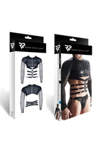 Tricou bărbătesc Regnes Fetish Planet cu benzi elastice și inele negru L