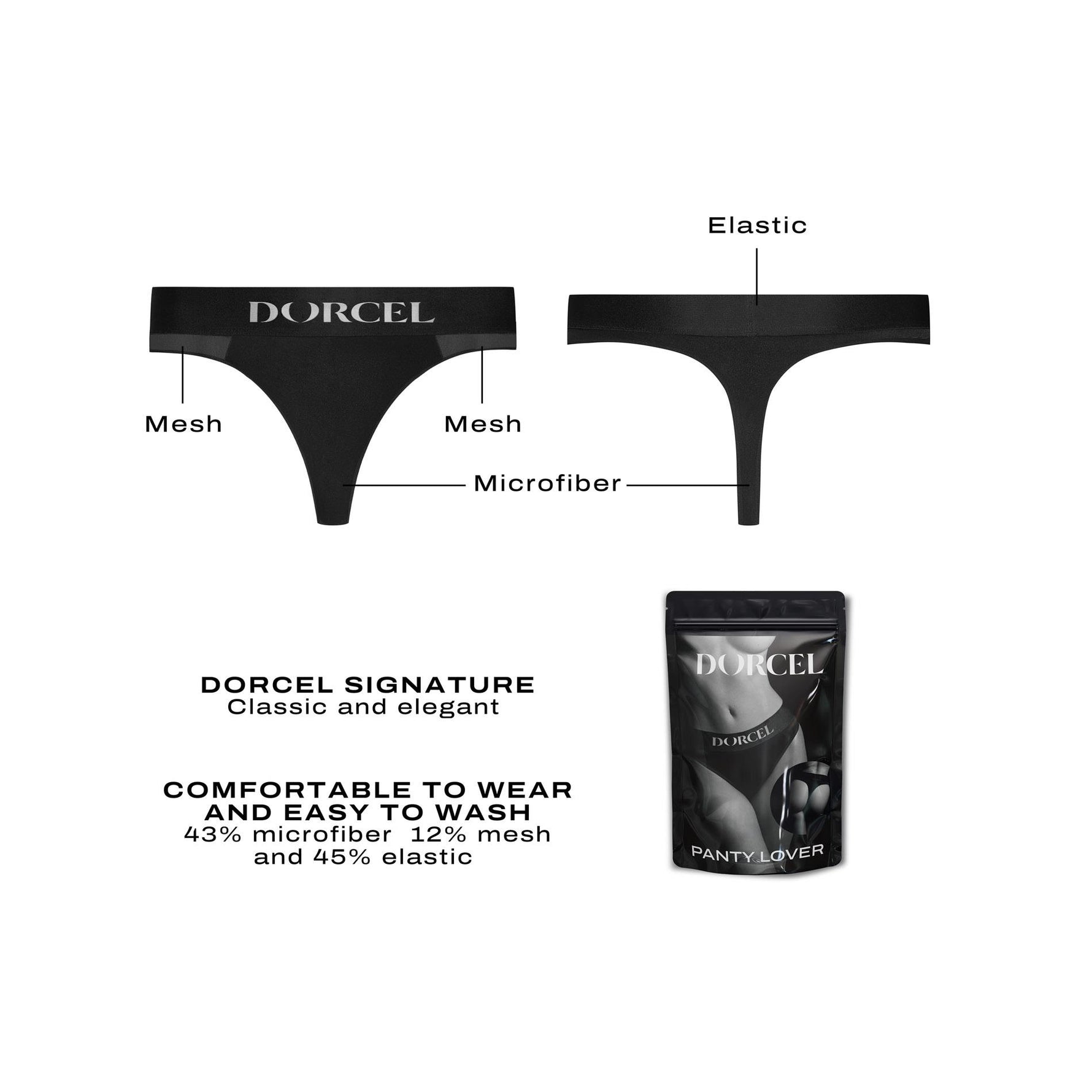 Dorcel Panty Lover M Thong cu buzunar ascuns pentru vibrator