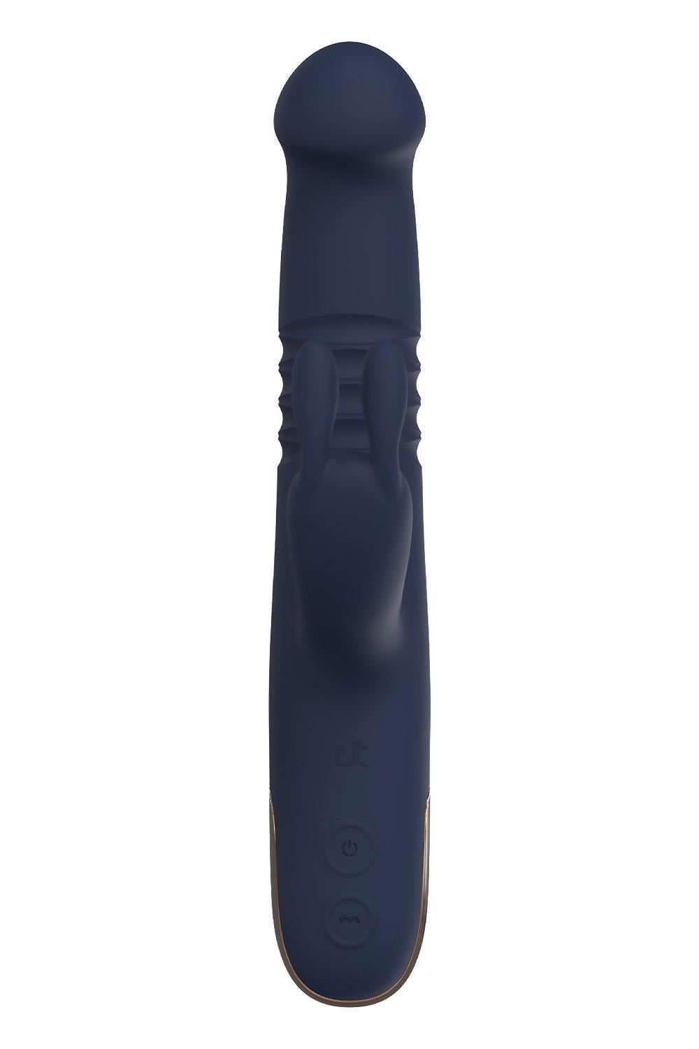 Vibrator Dreamtoys Goddess Phaedra Bunny Albastru Închis USB 22 cm