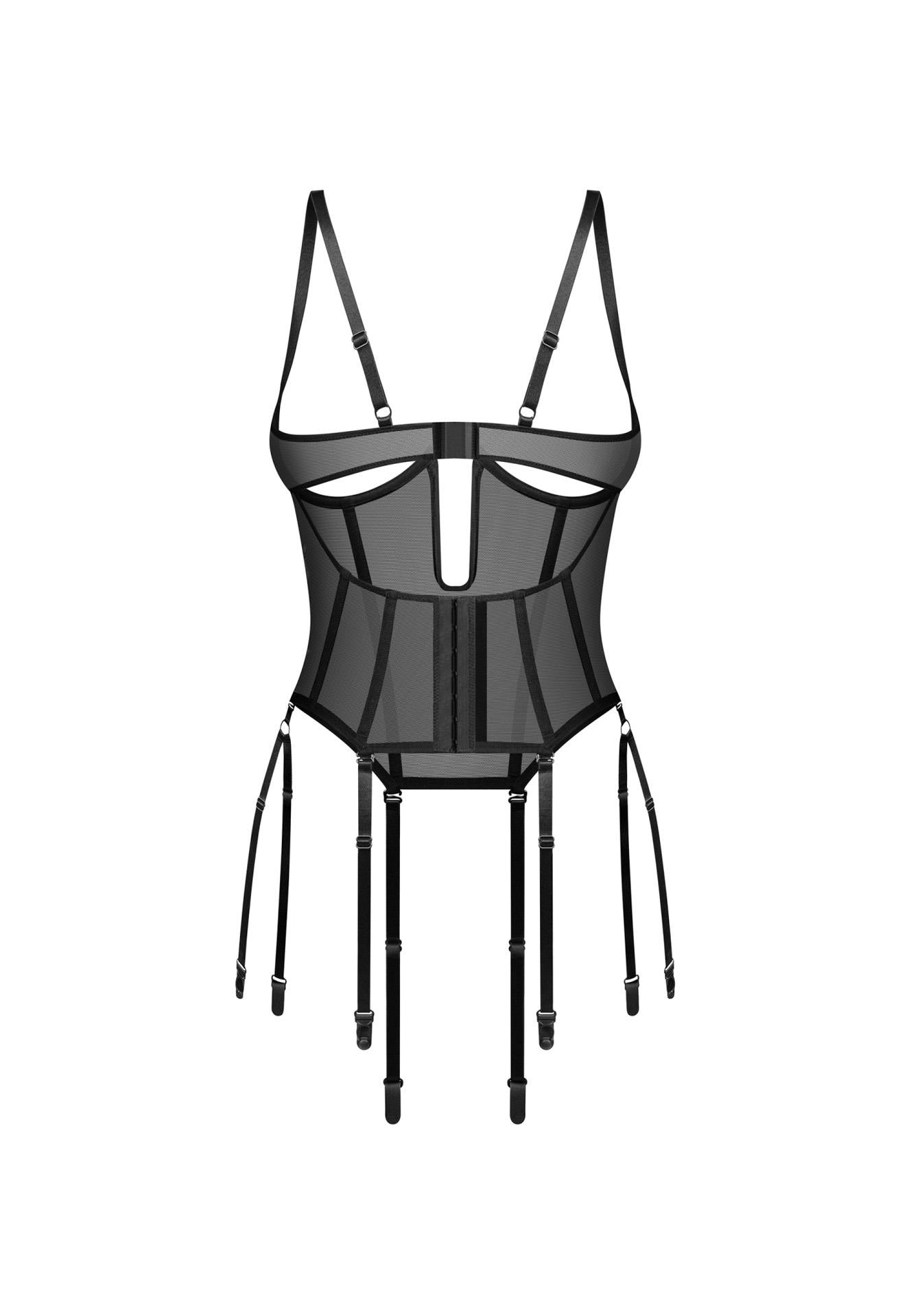 Corset Euphori Obsessive fără cupe negru L/XL