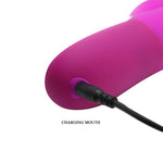 Vibrator USB Pretty Love Adrian din silicon, cu formă de iepuraș, 12 funcții