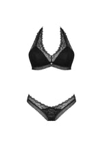 Set de dantelă Medilla Obsessive negru XS/S