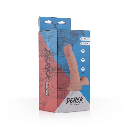 Dildo realist Derek EasyToys bej 22 cm cu ventuză