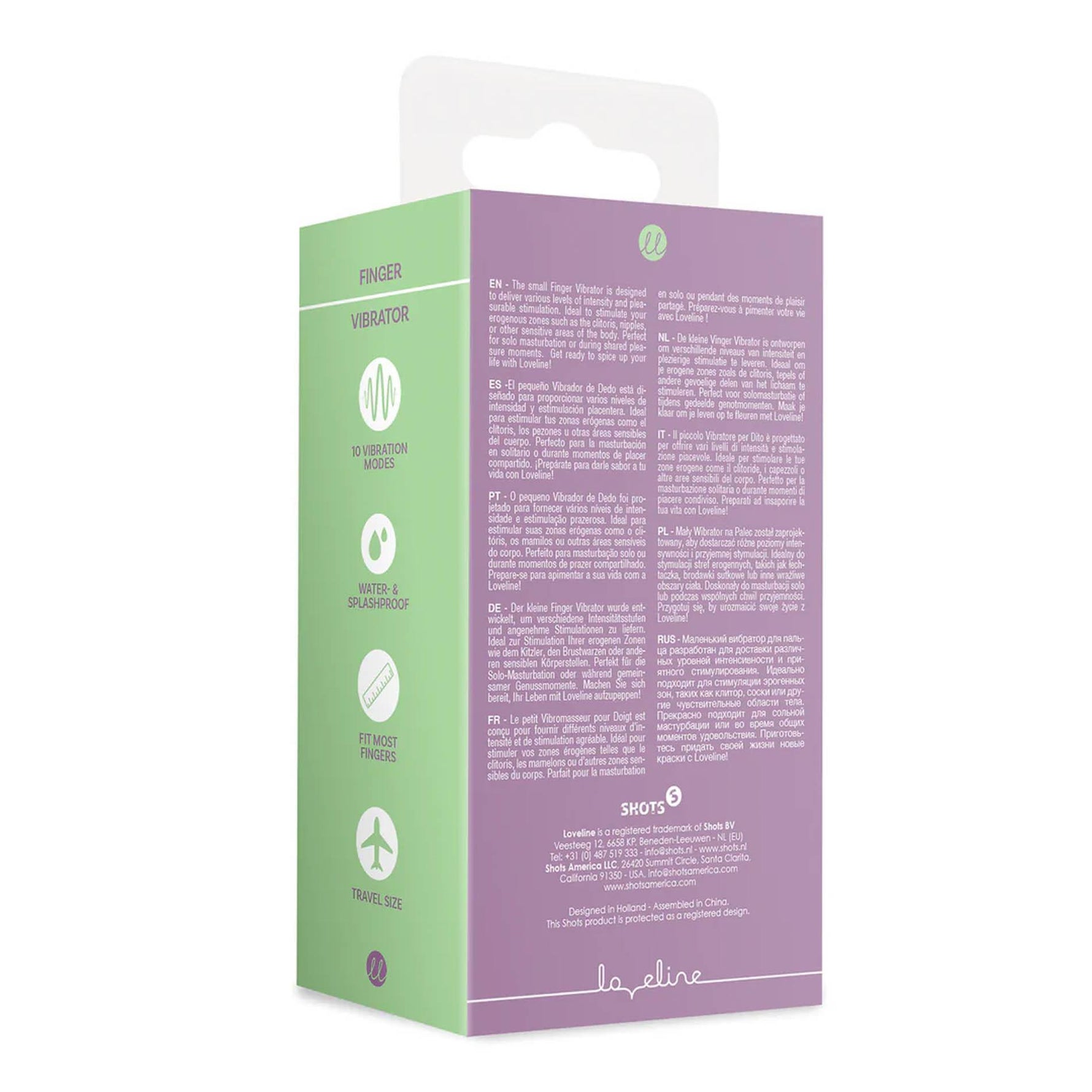 Vibrator pentru deget Loveline din silicon, violet, 3,5 cm
