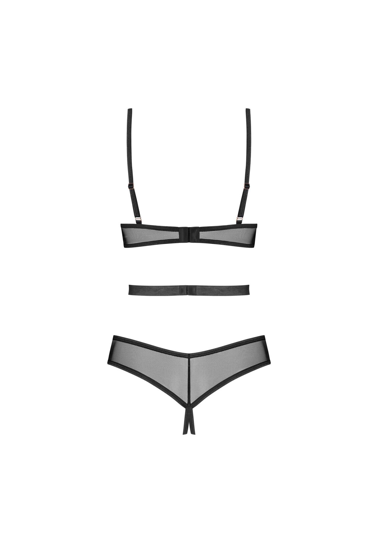 Body erotic deschis Euridia Obsessive negru XL 2XL
