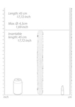 Dildo dublu RealRock realist transparent 45 cm