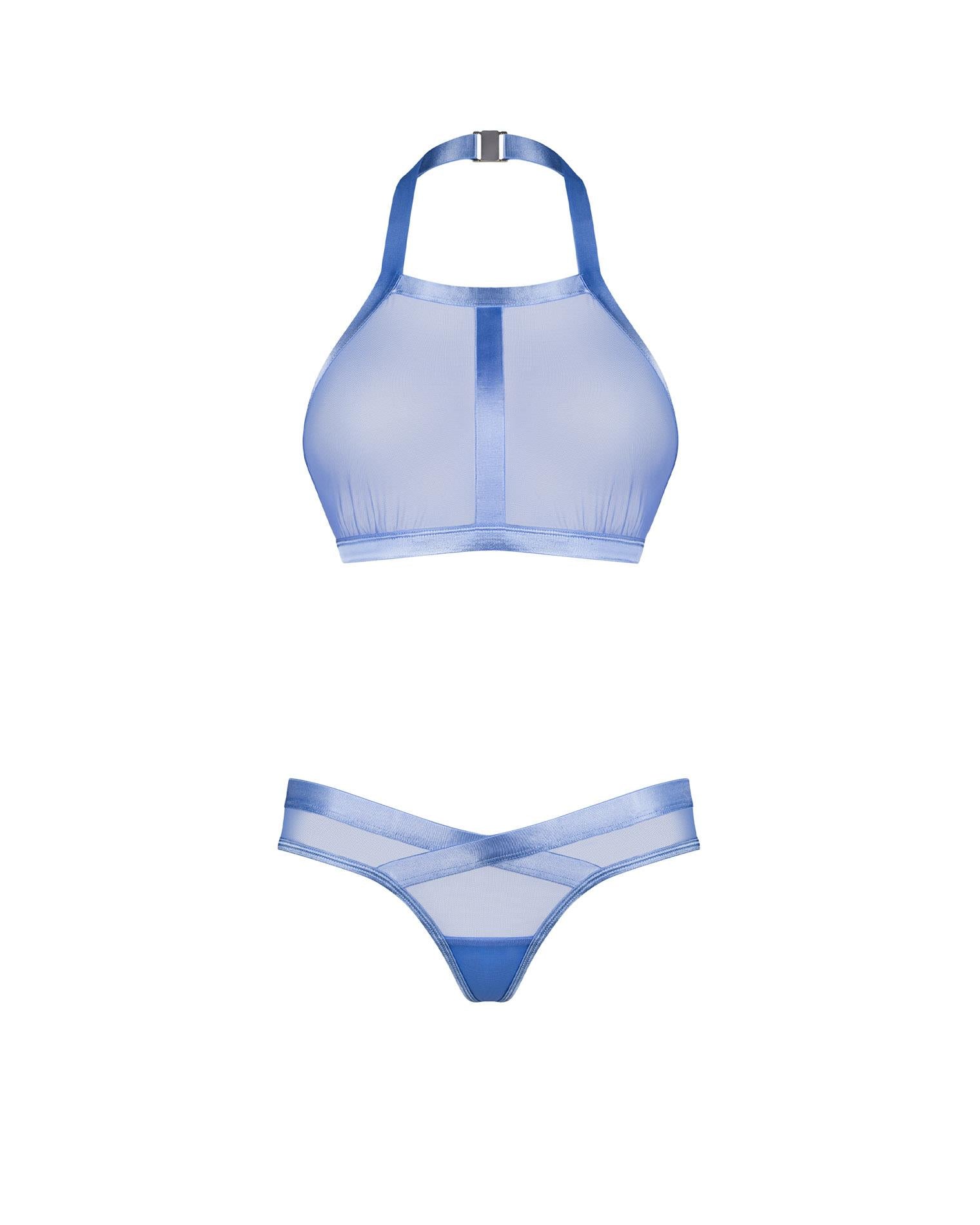 Top și tanga Shaderi albastre Obsessive M/L