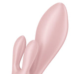Vibrator gonflabil Satisfyer Air Pump Bunny 3 roz cu USB, în formă de iepuraș
