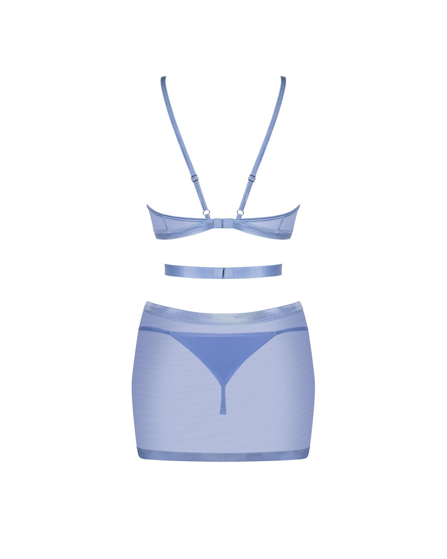 Rochie Shaderi albastră transparentă cu tanga Obsessive M/L