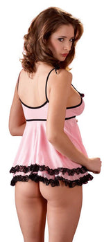 Babydoll cu dantelă Cottelli Lingerie roz M