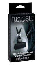 Lasso pentru mameloane vibrante din silicon Fetish Fantasy Series, negru