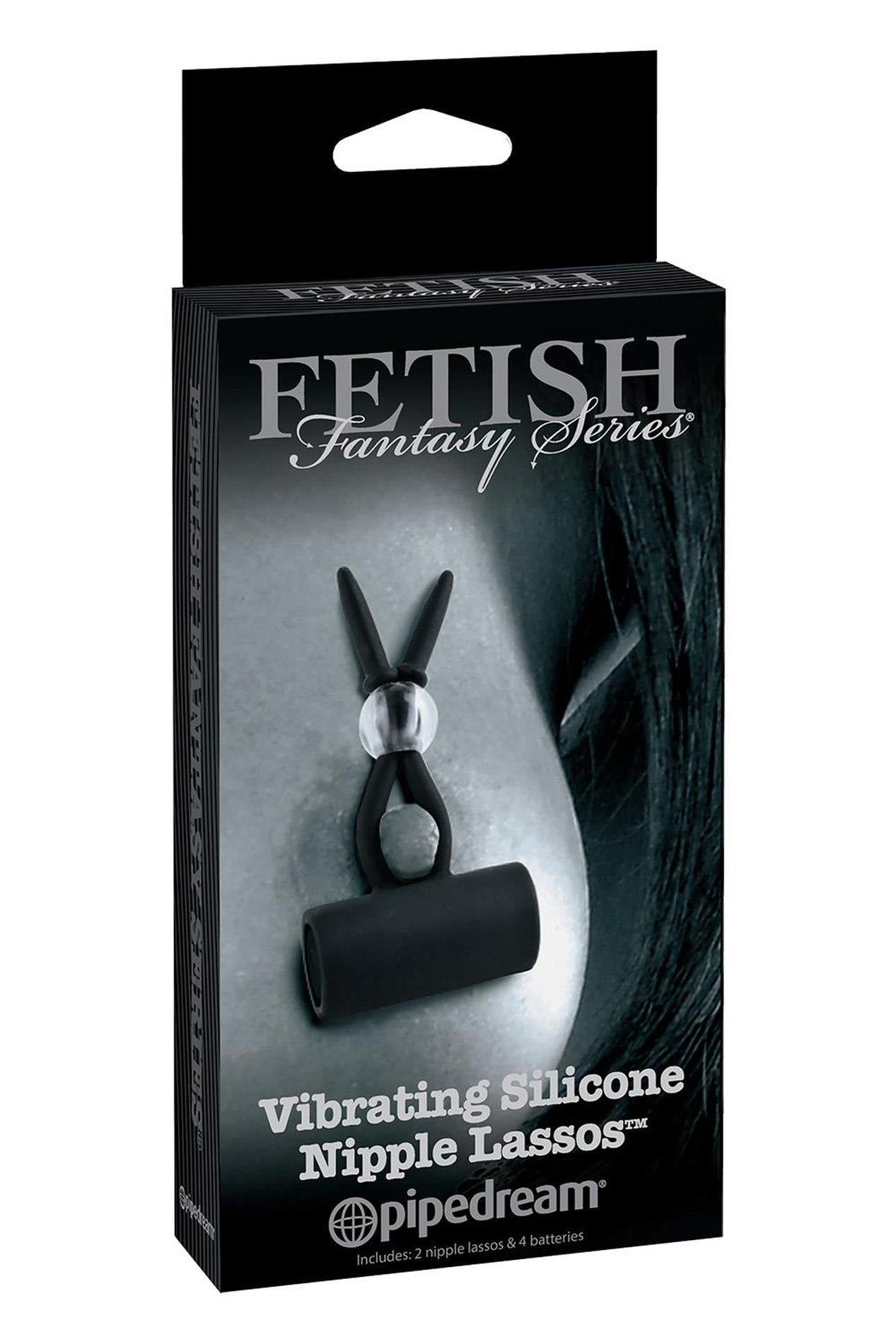 Lasso pentru mameloane vibrante din silicon Fetish Fantasy Series, negru