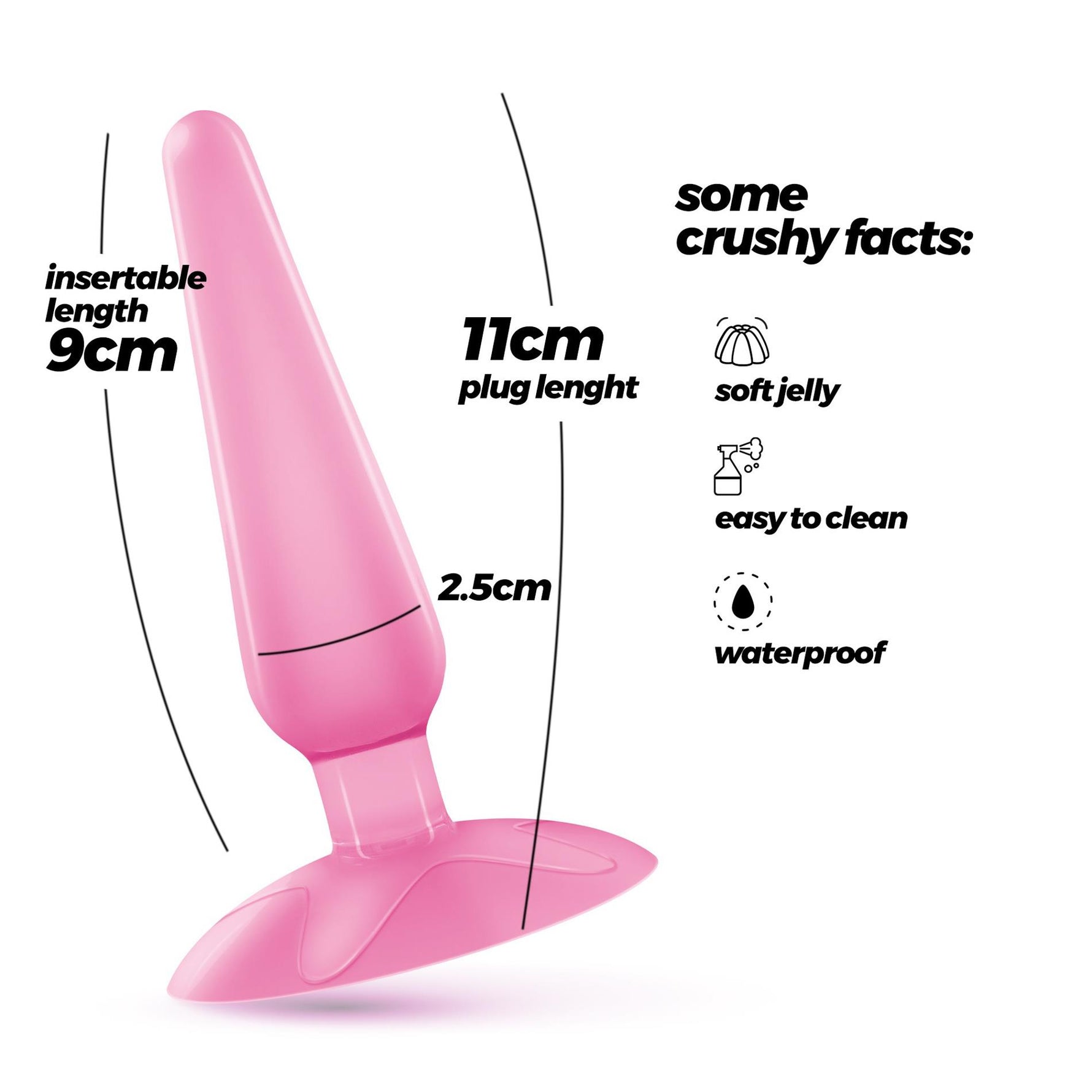 Plug anal piramidal Jolly Crushious roz 11 cm