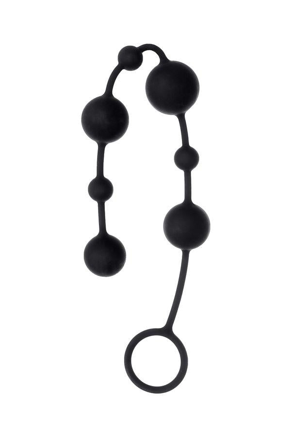 Perle anale din silicon A-Toys Coron cu 7 bile negre 36 cm