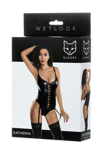 Body clasic lucios KATHERIN negru XL