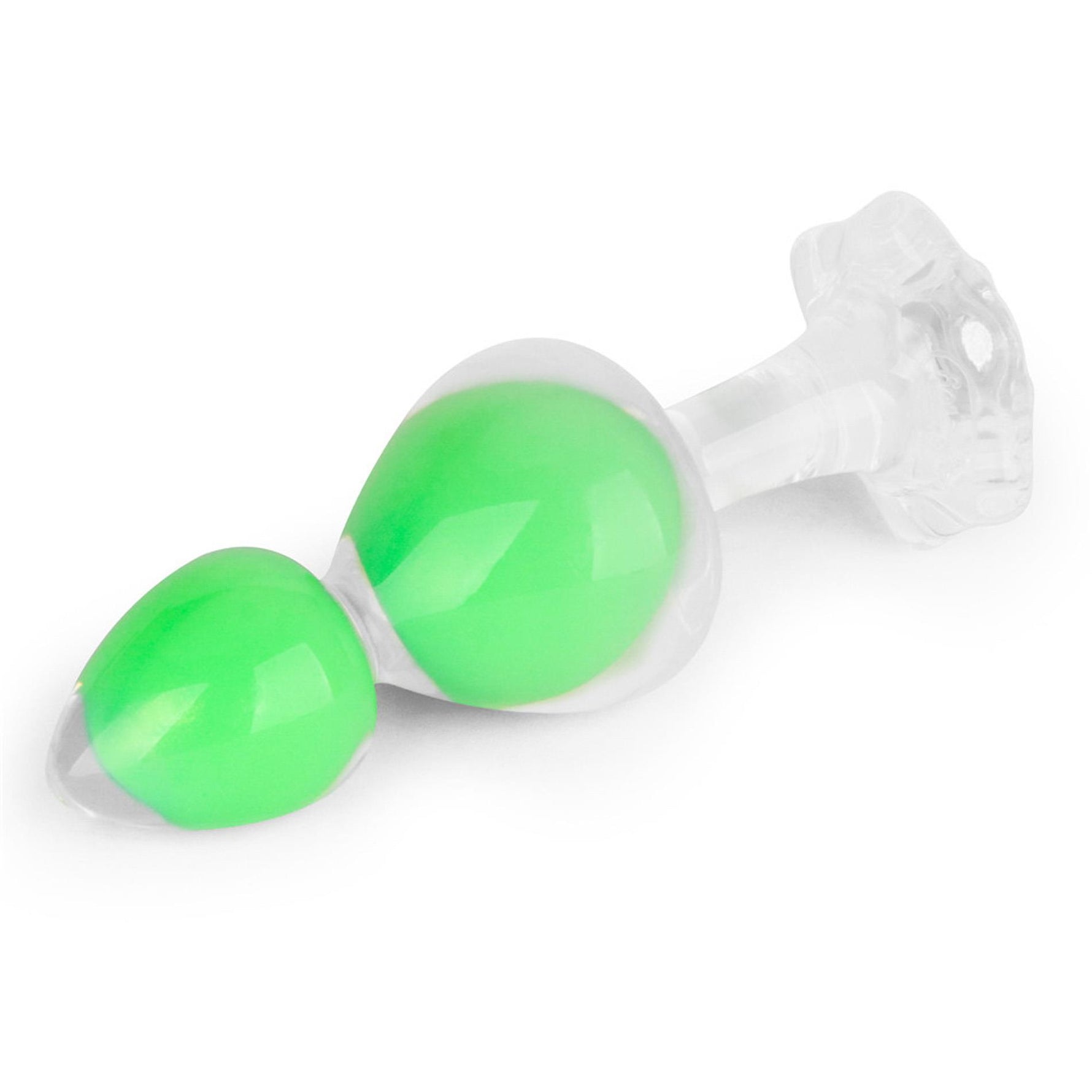 Dop anal din silicon Gemoria, verde strălucitor, cu bilă de oțel