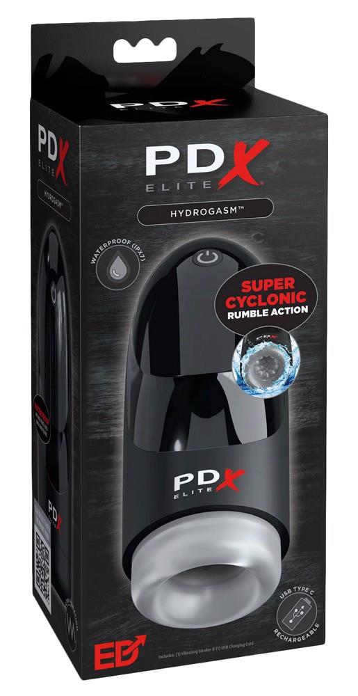 Masturbator vibrant PDX Elite Hydrogasm, impermeabil, USB, 20 cm