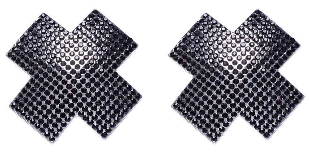 Autocolante pentru mameloane Cross Cottelli ACCESSOIRES negre